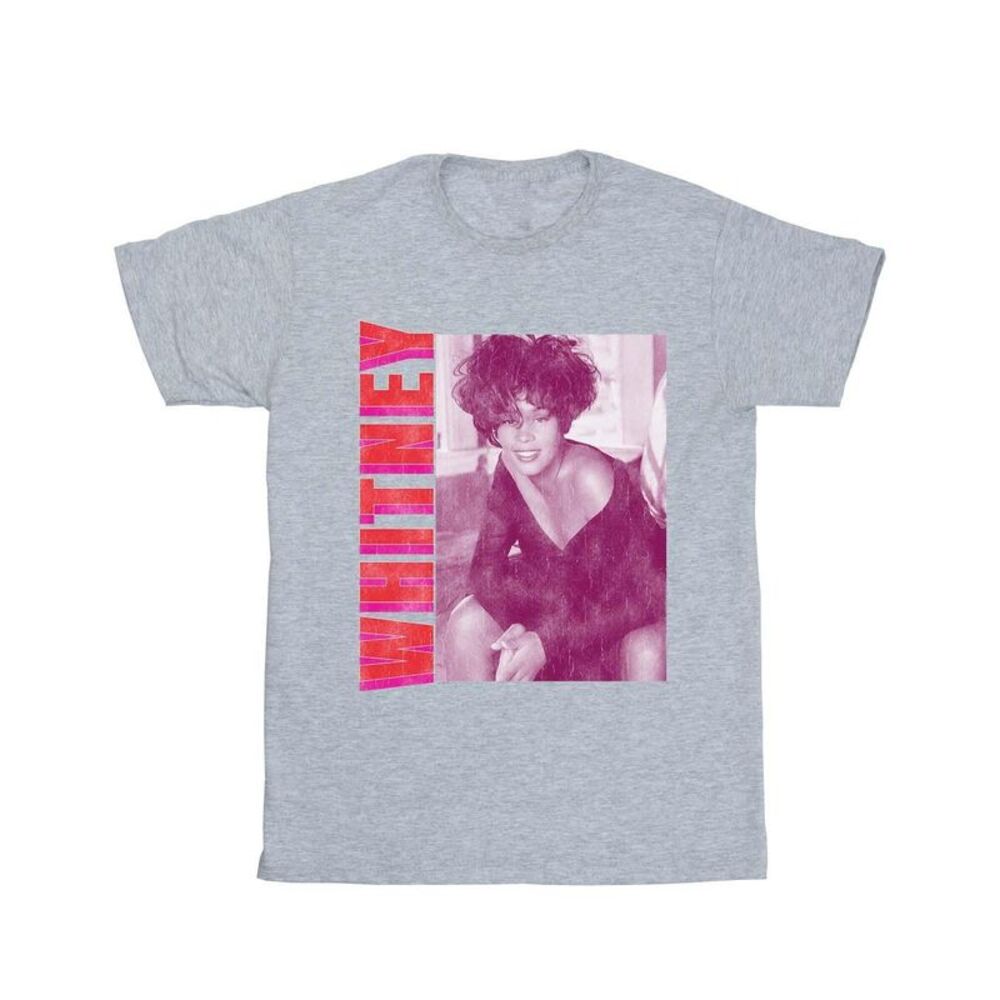 Whitney Houston Mens WHITNEY Pose T-Shirt / Sports Grey